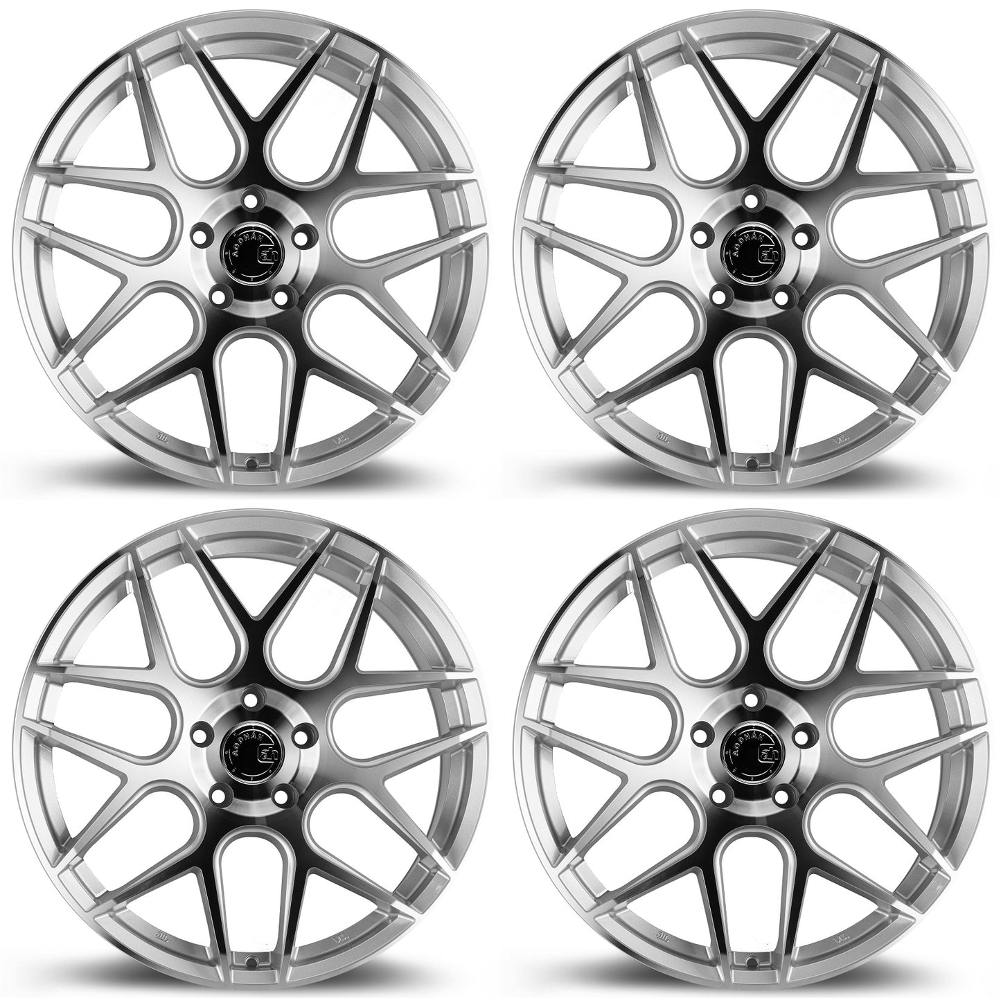 19" AODHAN AFF2 Wheels FLOW FORMED Rims for MERCEDES BENZ BMW AUDI VOLKSWAGEN VW 5x112 (Silver)