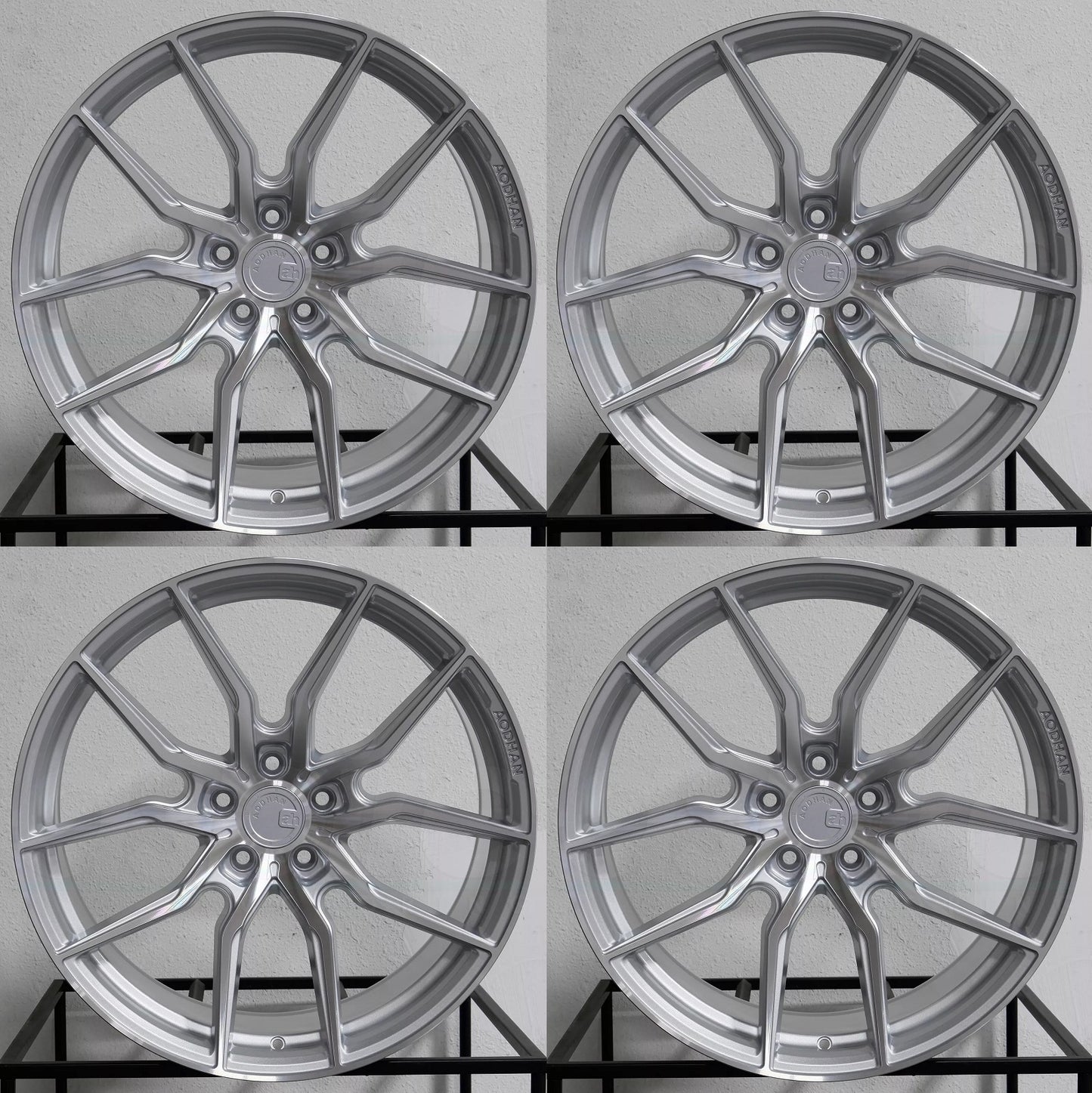20" AODHAN AFF1 SILVER Wheels Rims FLOW FORMED 5x114.3 / 5x120