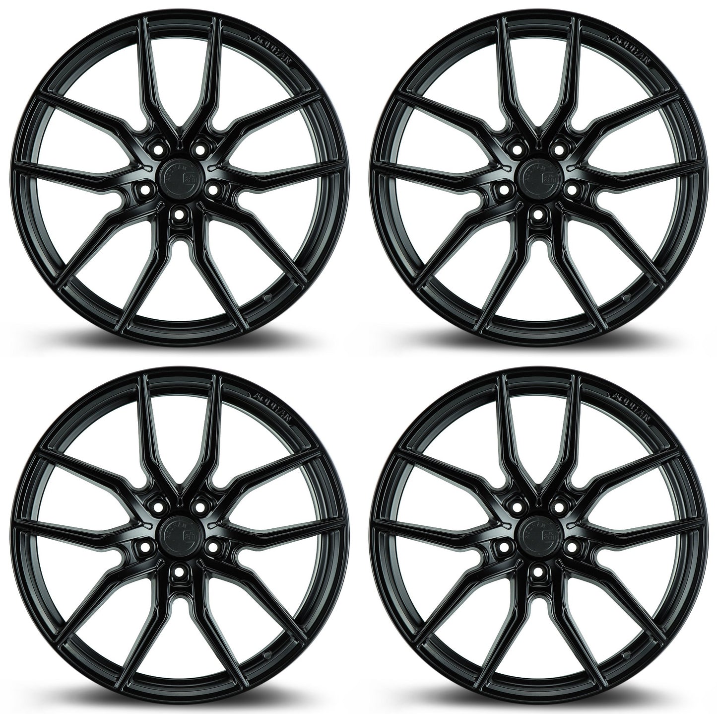 20" AODHAN AFF1 MATTE BLACK Wheels Rims FLOW FORMED 5x114.3 / 5x120