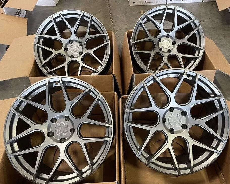 20" AODHAN AFF2 Wheels FLOW FORMING Rims for BMW 3 4 5 6 HONDA ACURA TESLA S X 5x120 (Gray)