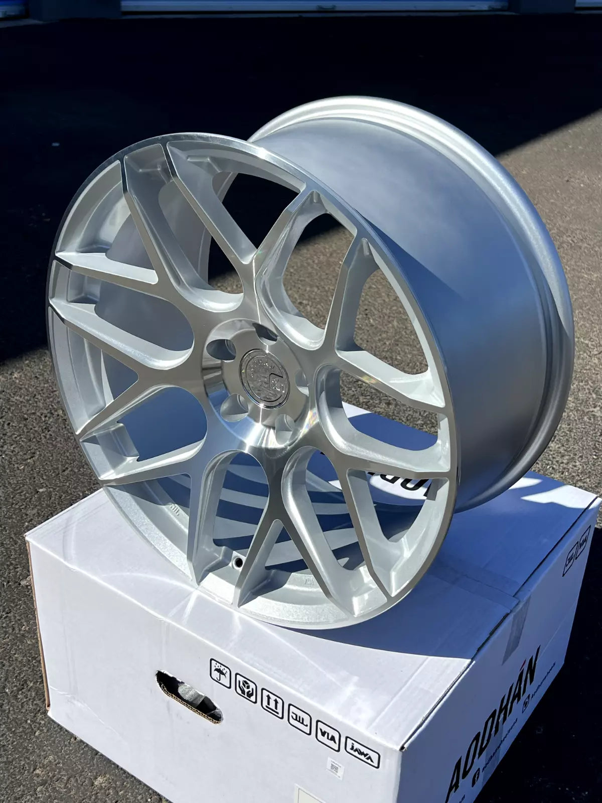 19" AODHAN AFF2 Wheels FLOW FORMED Rims for BMW 3 4 5 6 HONDA ACURA TESLA S X 5x120 (Silver)