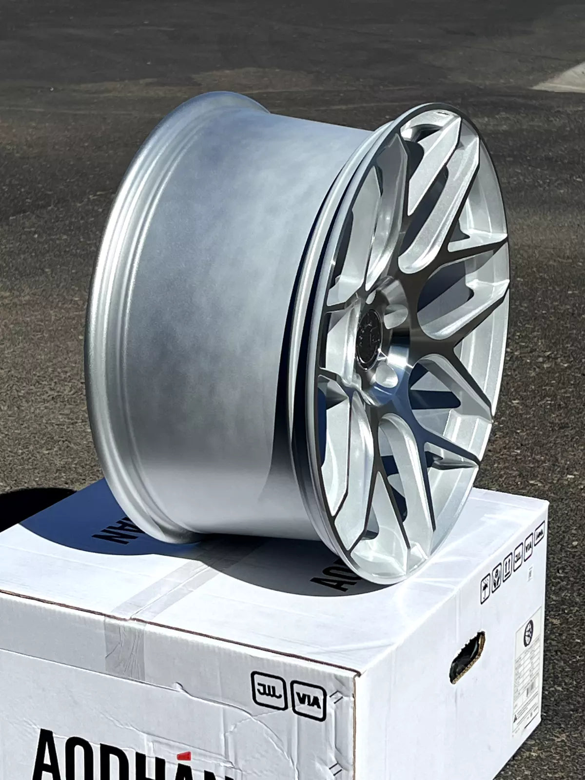 19" AODHAN AFF2 Wheels FLOW FORMED Rims for BMW 3 4 5 6 HONDA ACURA TESLA S X 5x120 (Silver)