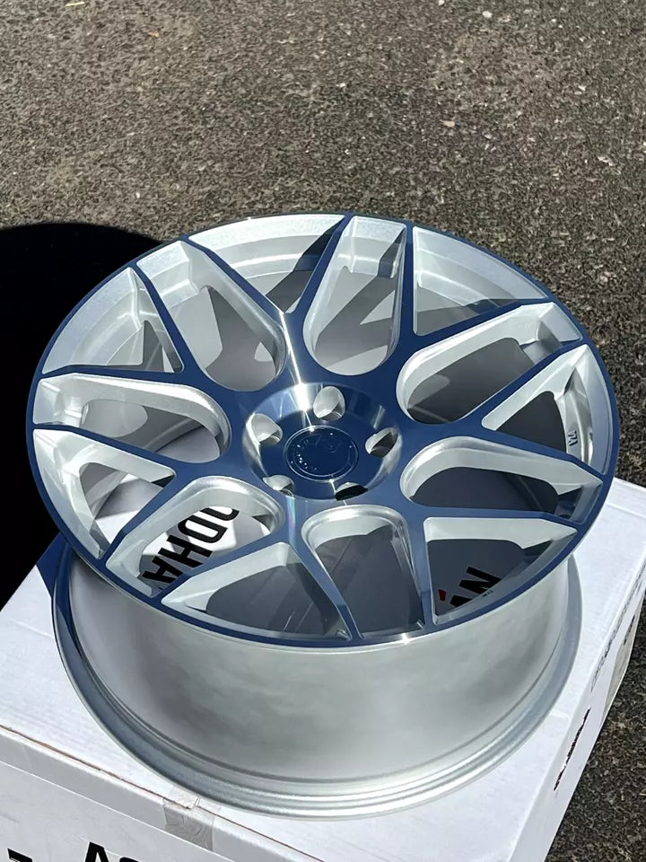 19" AODHAN AFF2 Wheels FLOW FORMED Rims for BMW 3 4 5 6 HONDA ACURA TESLA S X 5x120 (Silver)