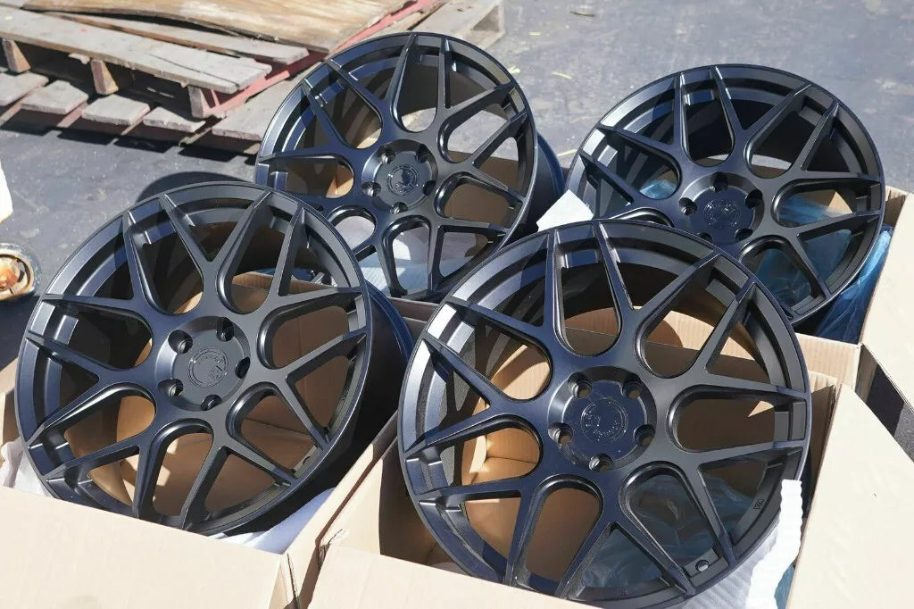 20" AODHAN AFF2 Wheels FLOW FORM Rims for BMW 3 4 5 6 HONDA ACURA TESLA S X 5x120 (Black)