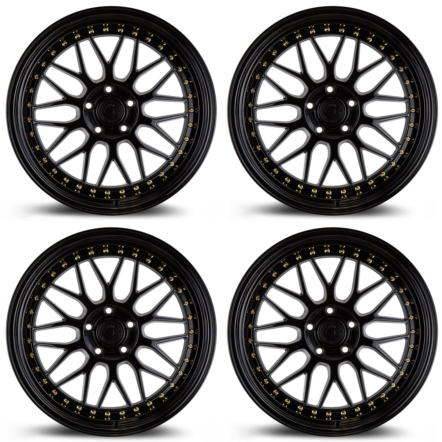 19" AODHAN AH02 Wheels Rims GLOSS BLACK for BMW BENZ AUDI LEXUS HONDA TESLA