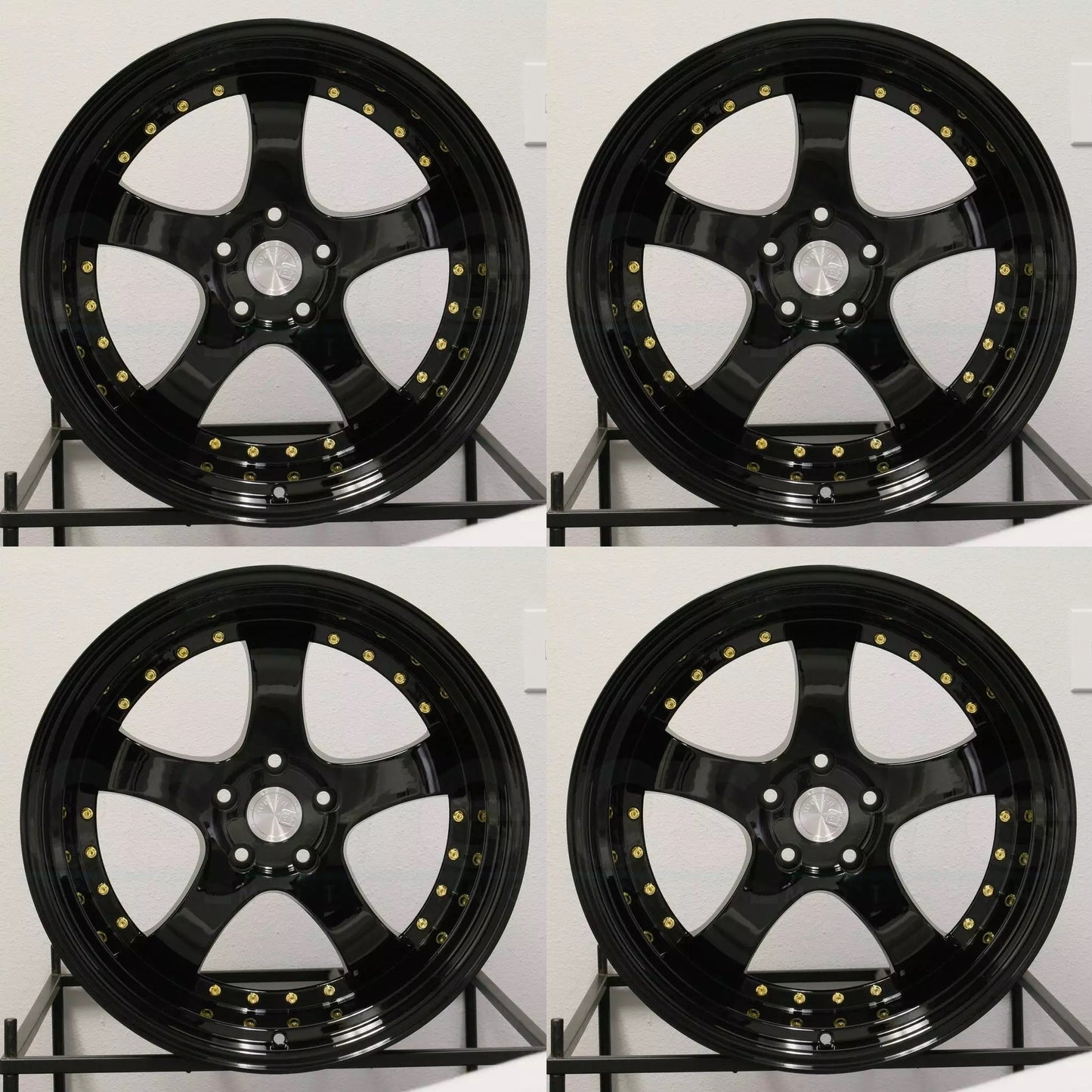 18" AODHAN AH03 GLOSS BLACK Wheels Rims for HONDA ACURA TESLA LEXUS TOYOTA