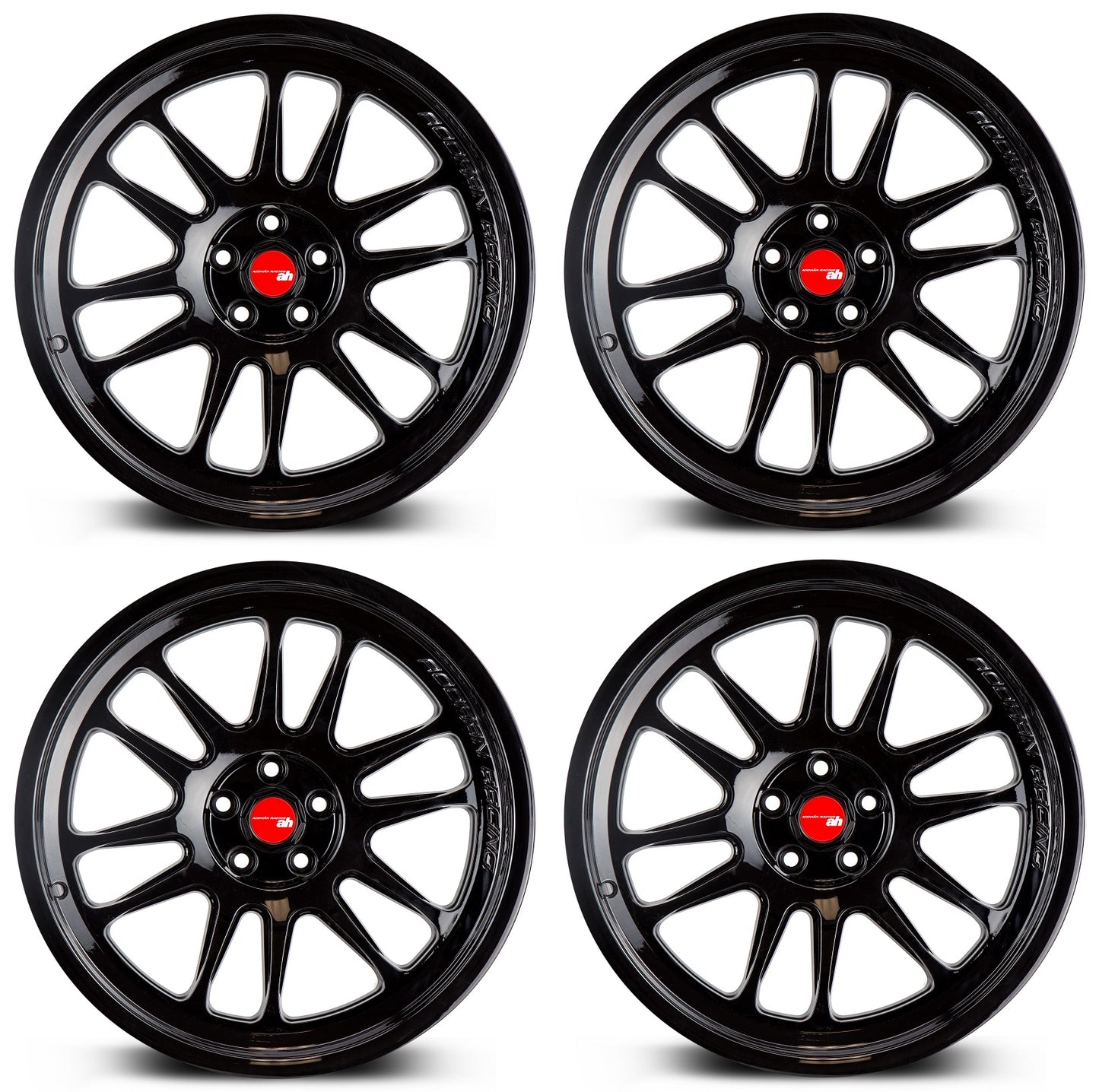 18" AODHAN AH07 GLOSS BLACK Wheels Rims for HONDA TESLA LEXUS TOYOTA SUBARU SCION
