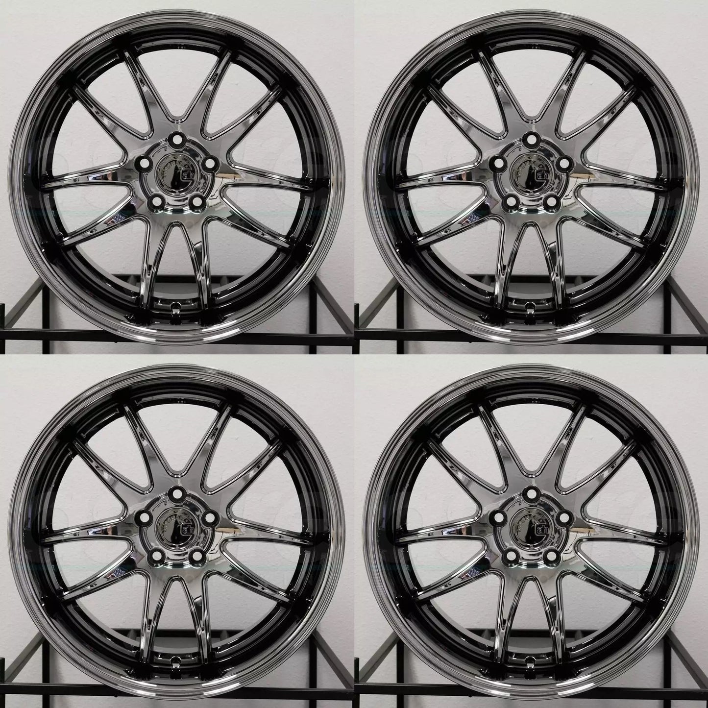 19" AODHAN DS02 BLACK VACUUM CHROME Wheels Rims for HONDA TOYOTA NISSAN TESLA 5x114