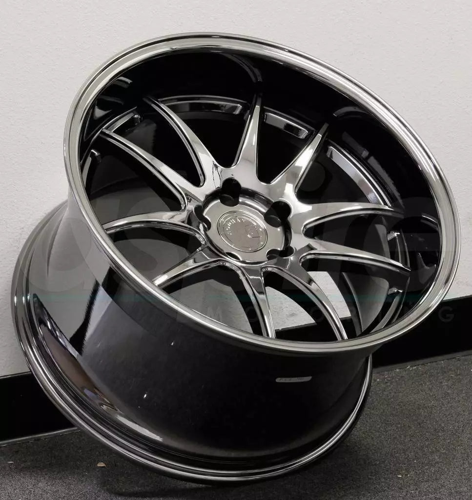 19" AODHAN DS02 BLACK VACUUM CHROME Wheels Rims for HONDA TOYOTA NISSAN TESLA 5x114