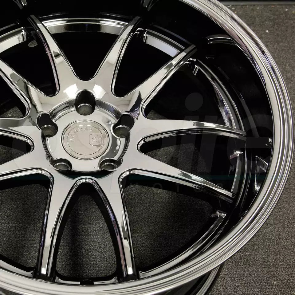 19" AODHAN DS02 BLACK VACUUM CHROME Wheels Rims for HONDA TOYOTA NISSAN TESLA 5x114