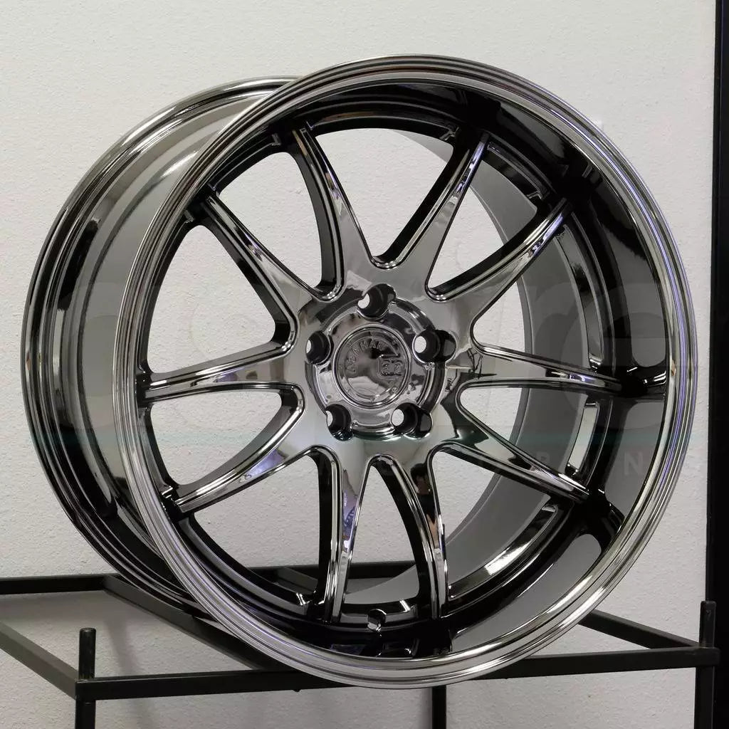 19" AODHAN DS02 BLACK VACUUM CHROME Wheels Rims for HONDA TOYOTA NISSAN TESLA 5x114