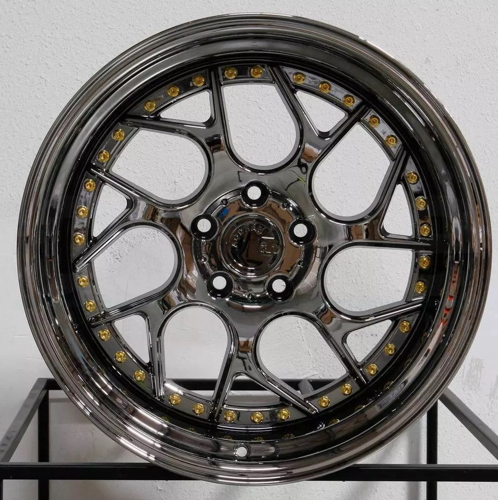 18" AODHAN DS01 Wheels Rims BLACK VACUUM CHROME