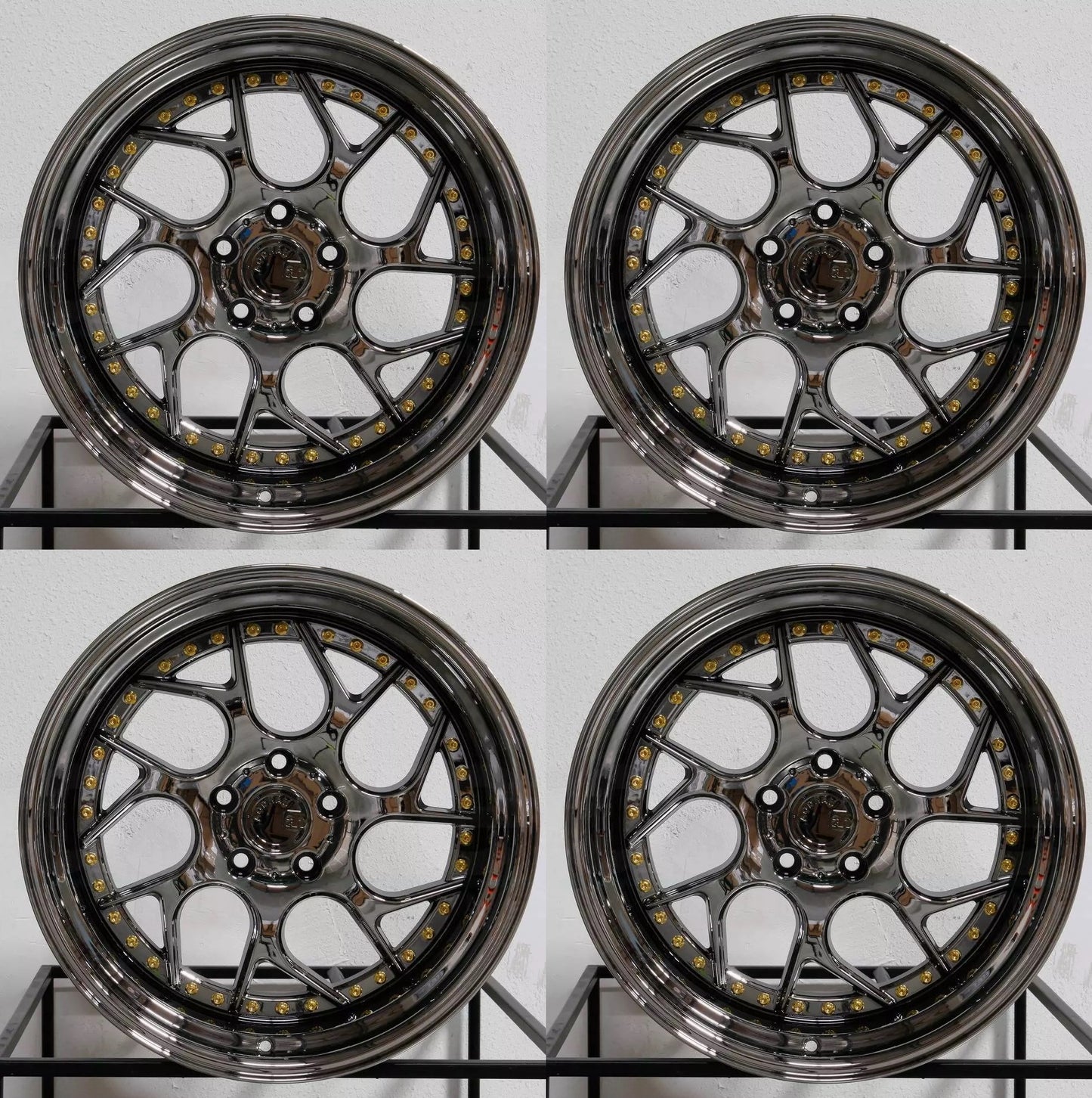 18" AODHAN DS01 Wheels Rims BLACK VACUUM CHROME