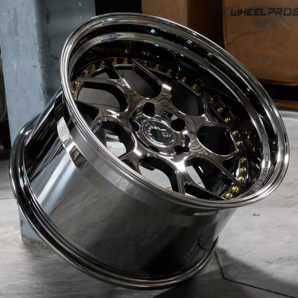 18" AODHAN DS01 Wheels Rims BLACK VACUUM CHROME