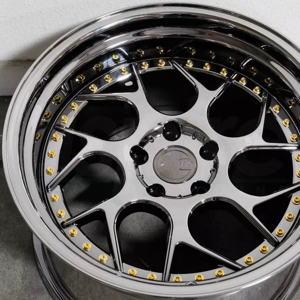 18" AODHAN DS01 Wheels Rims BLACK VACUUM CHROME