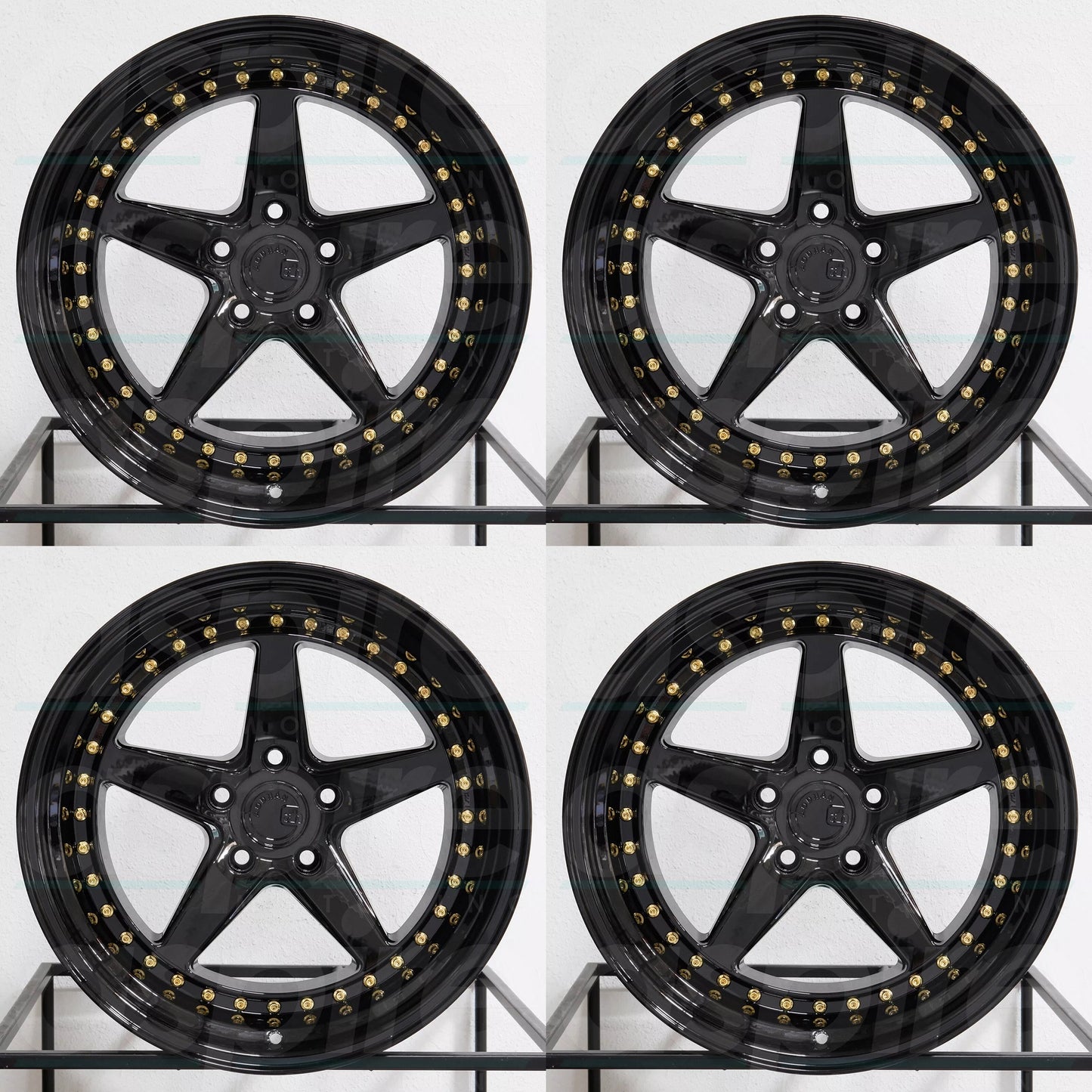 19" AODHAN DS05 GLOSS BLACK Wheels Rims for HONDA TOYOTA NISSAN TESLA