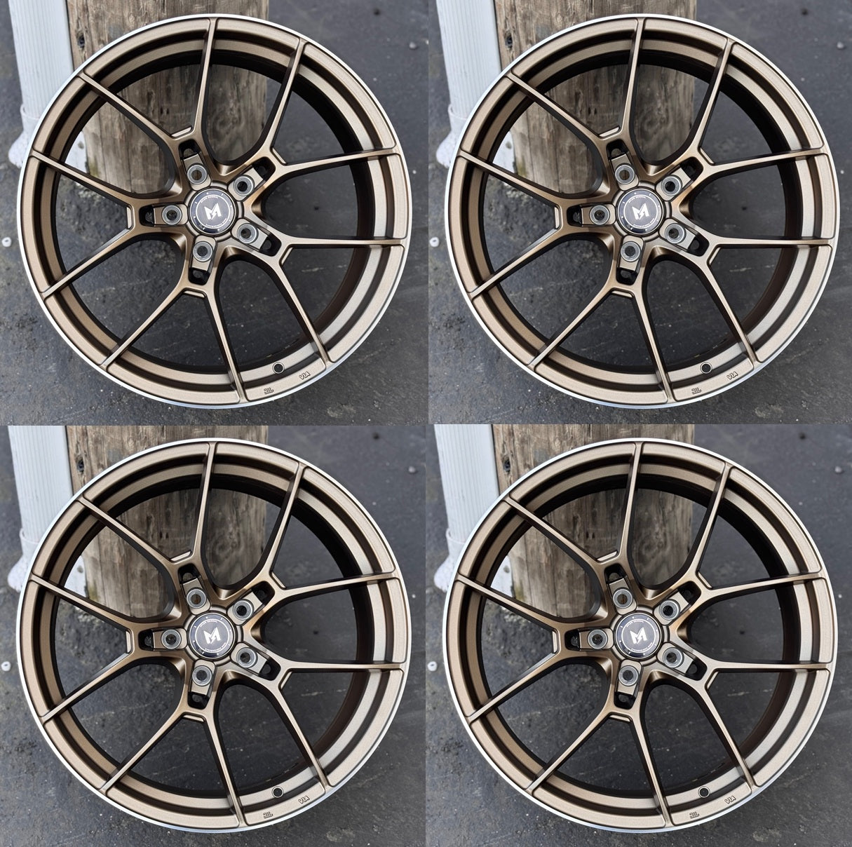 19" MFlow MFR4 Wheels FLOW FORM BRONZE Rims for VW HONDA ACURA LEXUS INFINITI TESLA 3 Y