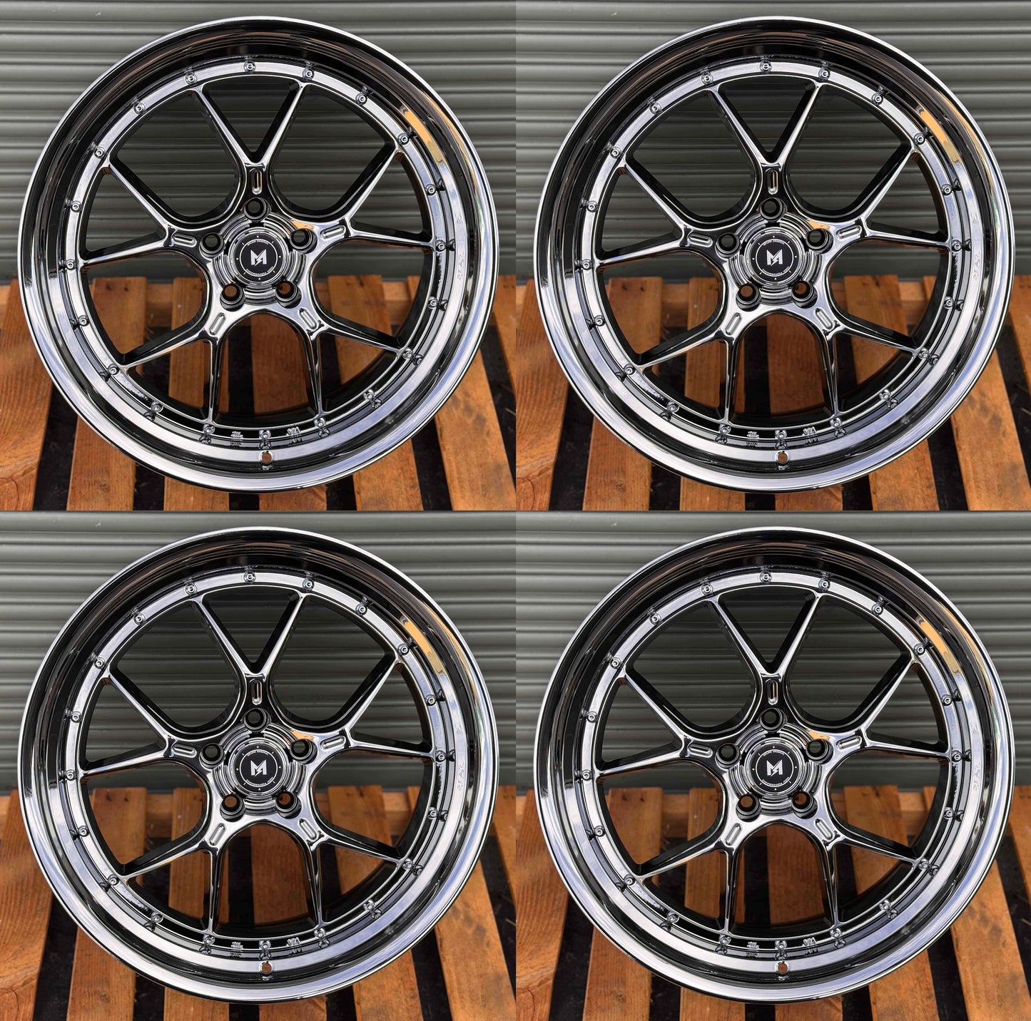 19" MFlow MFL1-C Wheels Rims for HONDA ACURA LEXUS TOYOTA NISSAN INFINITI TESLA MODEL 3 + Y 73.1 FLOW FORMING 5x114.3 (Chrome)