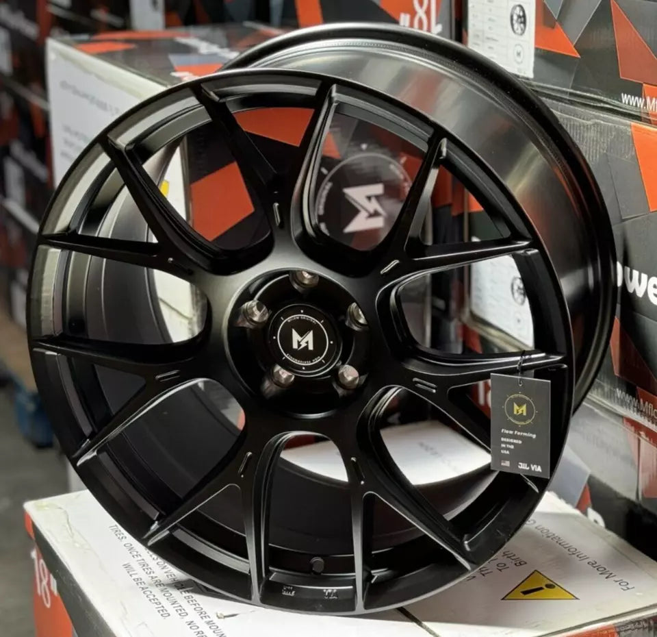19" MFlow MFR1-MB Wheels Rims for BENZ BMW AUDI VW HONDA ACURA LEXUS TOYOTA NISSAN INFINITI TESLA S X FLOW FORM