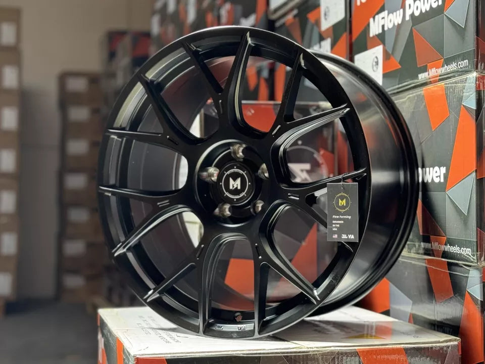 19" MFlow MFR1-MB Wheels Rims for BENZ BMW AUDI VW HONDA ACURA LEXUS TOYOTA NISSAN INFINITI TESLA S X FLOW FORM