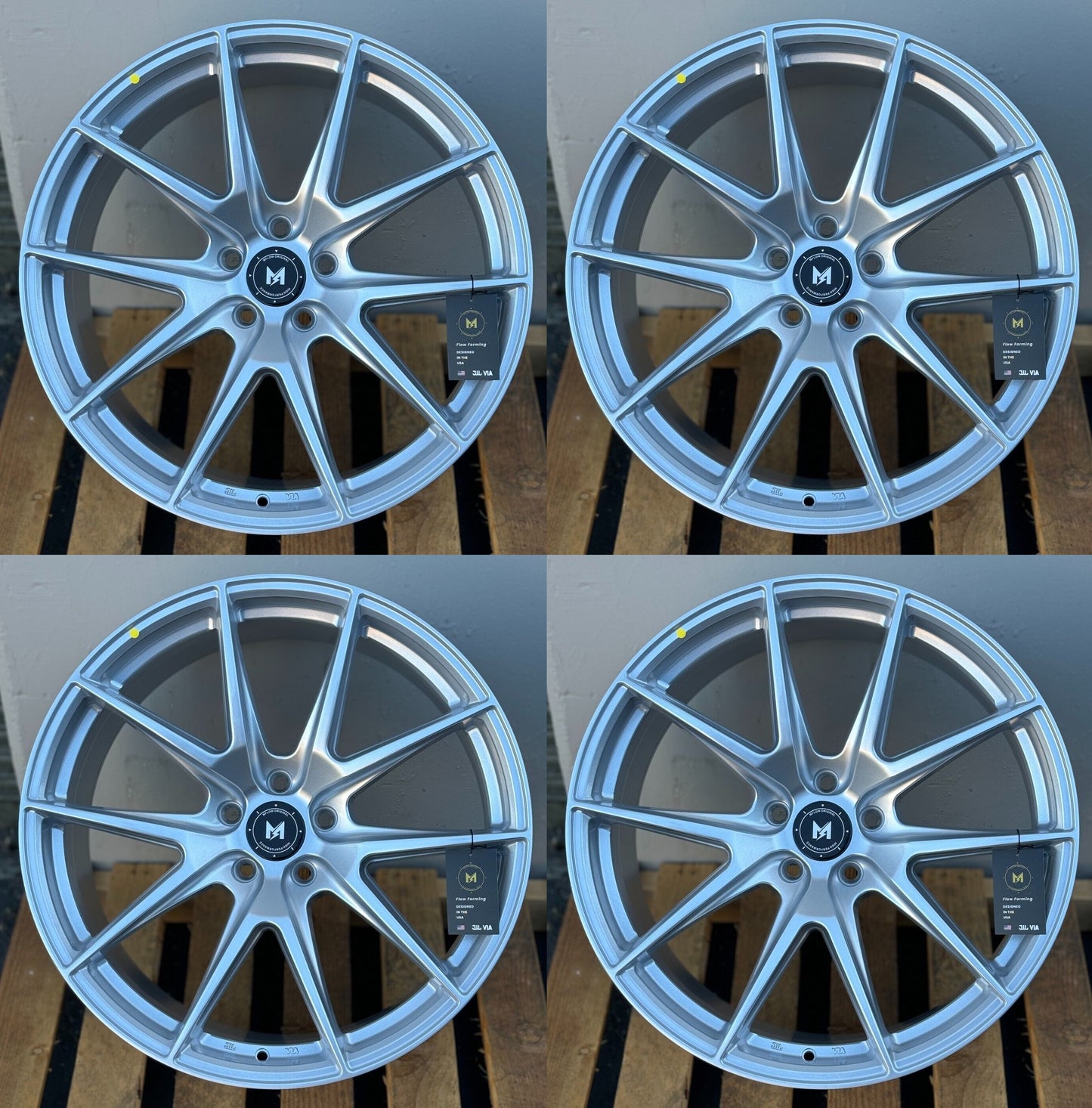 19" MFlow MFR2-HS Wheels SILVER Rims for BENZ BMW AUDI VW HONDA LEXUS INFINITI TESLA 3 Y