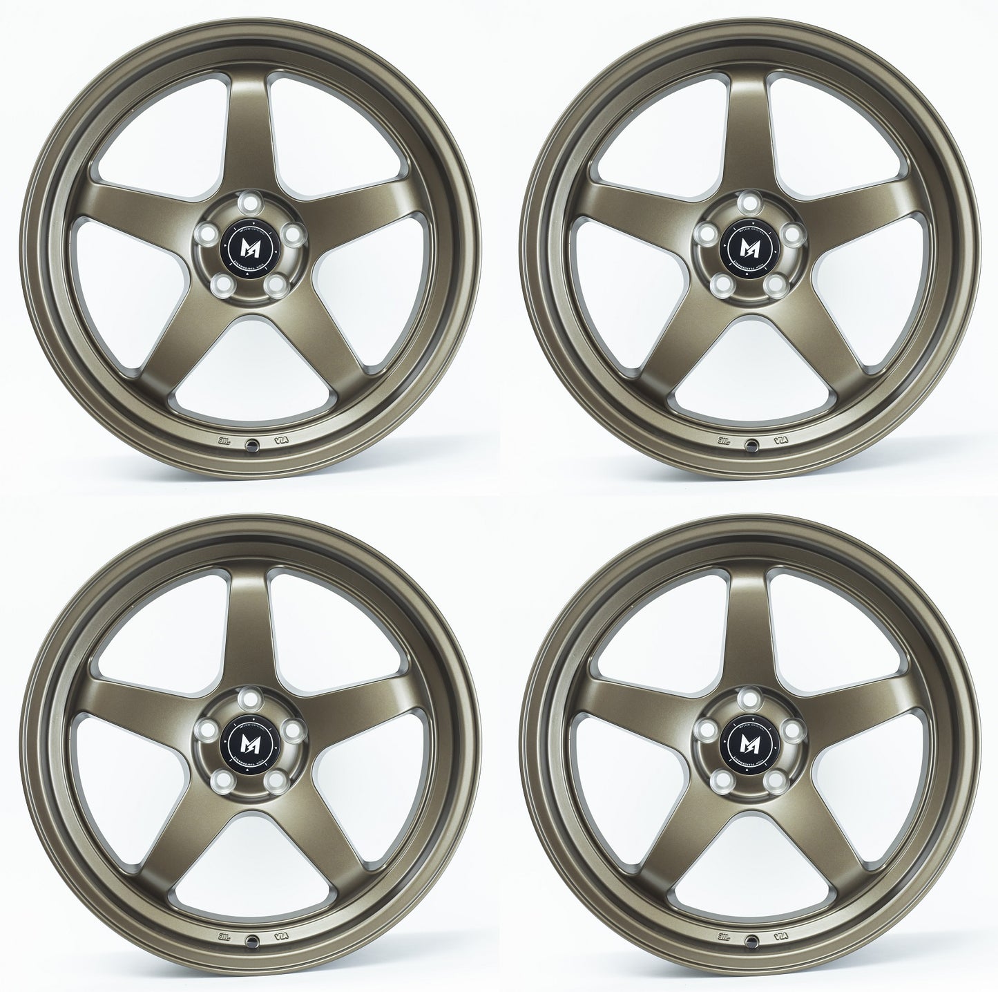 19" MFlow MFR3-BZ Wheels BRONZE Rims for BENZ BMW AUDI VW HONDA ACURA LEXUS INFINITI TESLA 3 Y 5x114