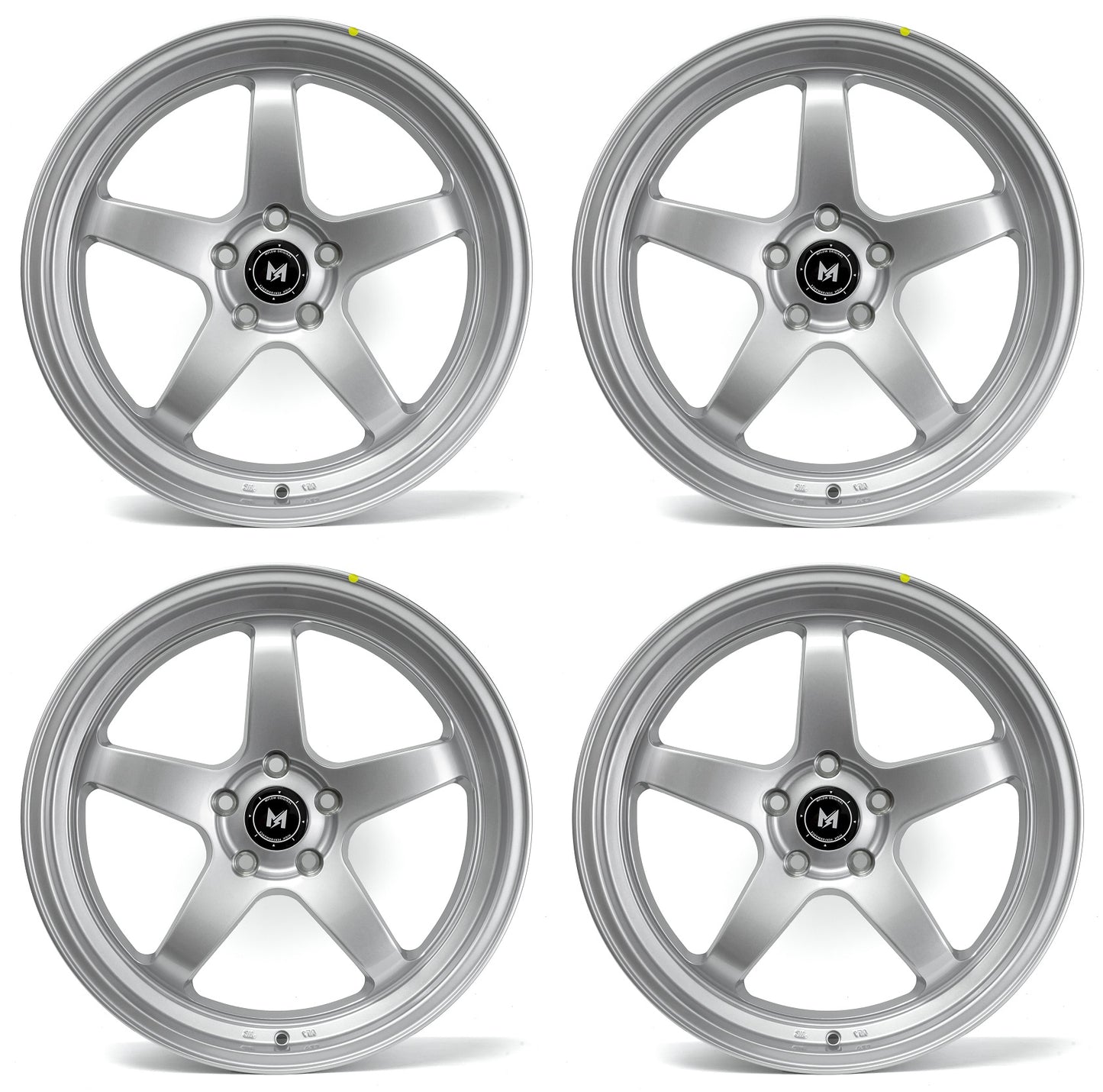 18" MFlow MFR3-HS Wheels SILVER Rims for BENZ BMW AUDI VW HONDA ACURA LEXUS INFINITI TESLA 3 Y 5x114