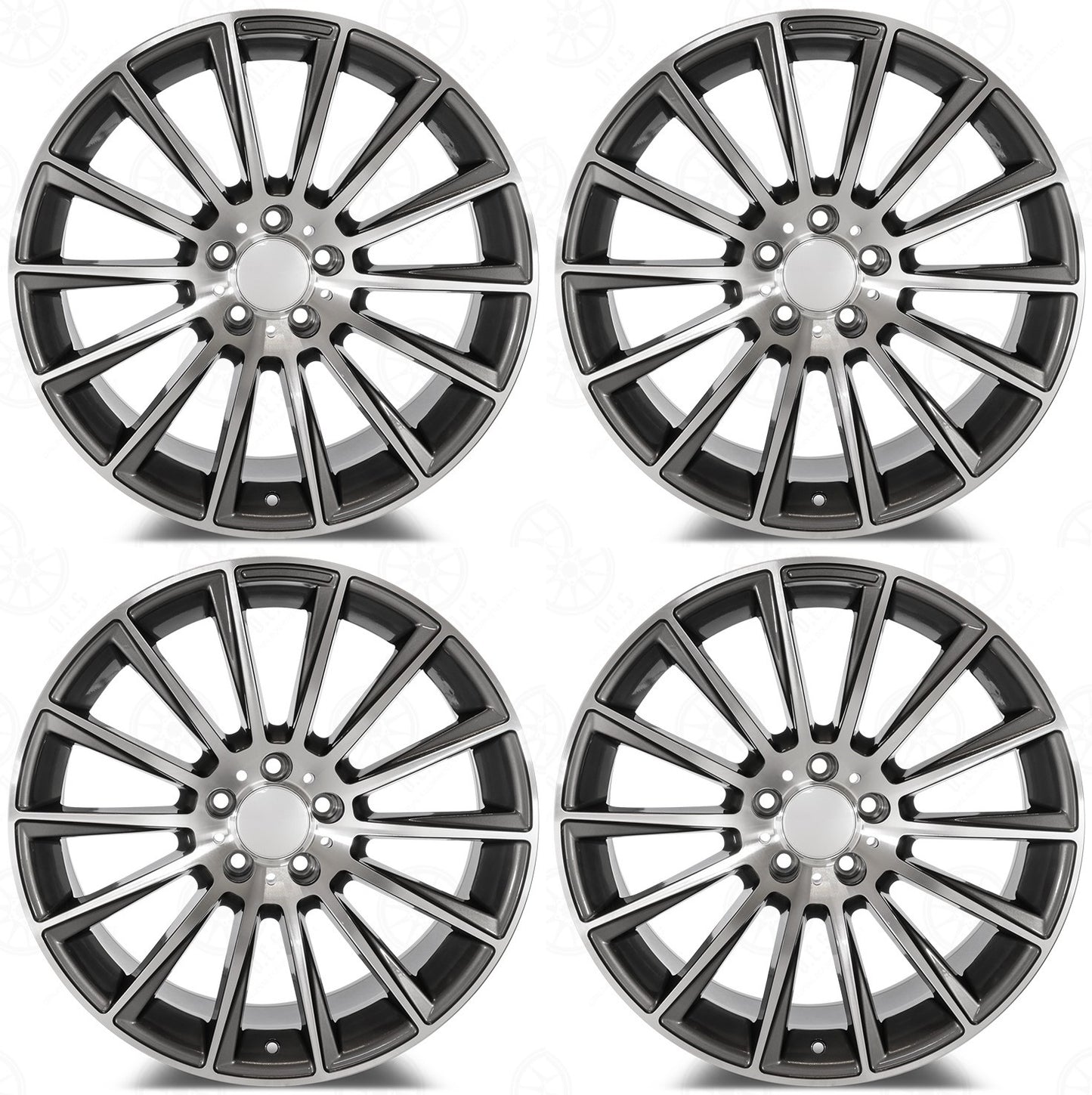 22" GUNMETAL Wheels Rims MB813 for MERCEDES BENZ AMG GLE350 GLE43 GLE53 GLE63 GLS450 GLS580 GL63