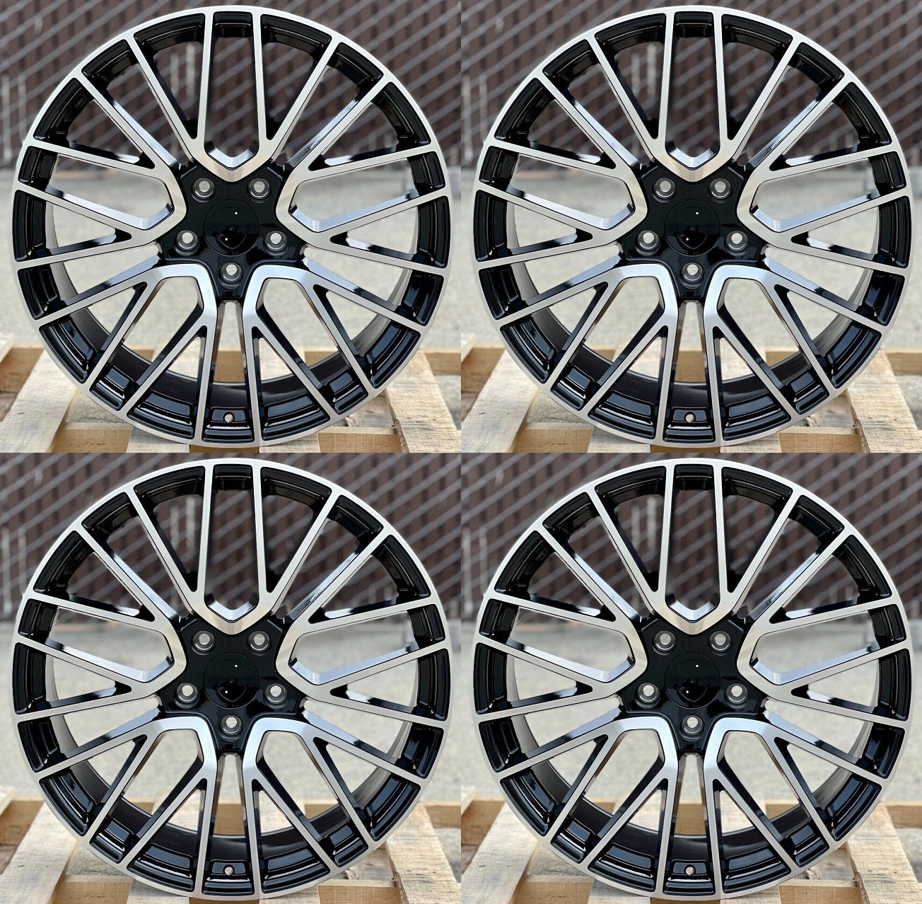 22" Wheels STAGGERED Rims P026 for PORSCHE CAYENNE PANAMERA TAYCAN S 4 4S Turbo GTS AUDI VW 5x130