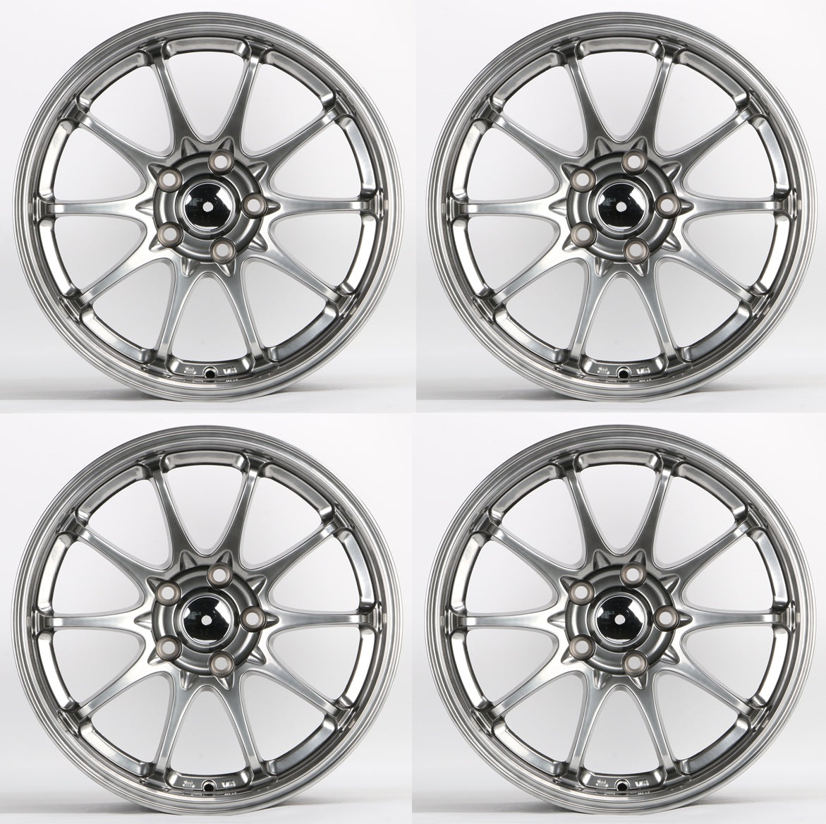 17" HB1549 HYPER BLACK Wheels Rims for HONDA TOYOTA NISSAN JDM TUNER