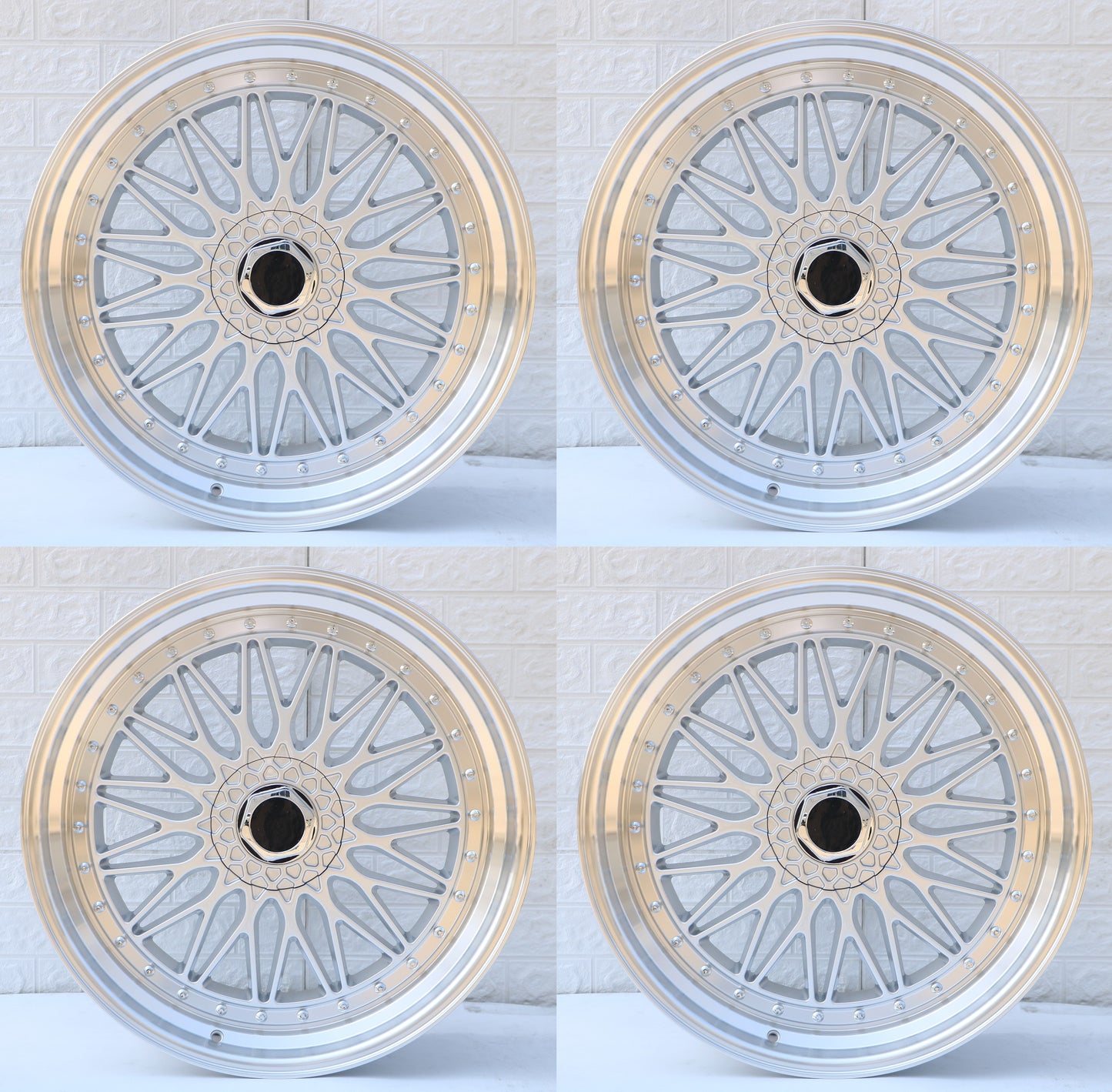 22" Wheels SILVER Rims W885 for MERCEDES BENZ BMW HONDA ACURA LEXUS TOYOTA NISSAN INFINITI TESLA BBS RS STYLE
