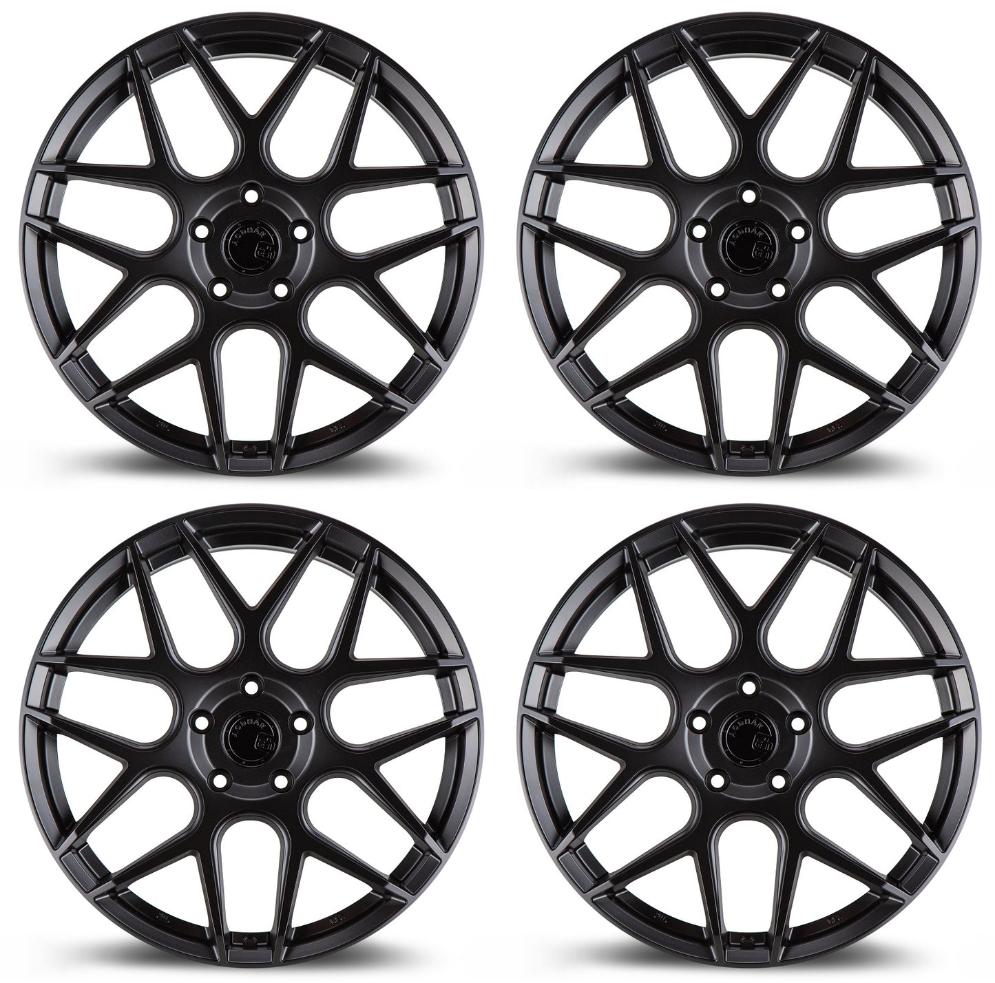 19" AODHAN AFF2 Wheels FLOW FORM Rims for HONDA ACURA LEXUS TOYOTA NISSAN INFINITI TESLA 5x114.3 (Black)