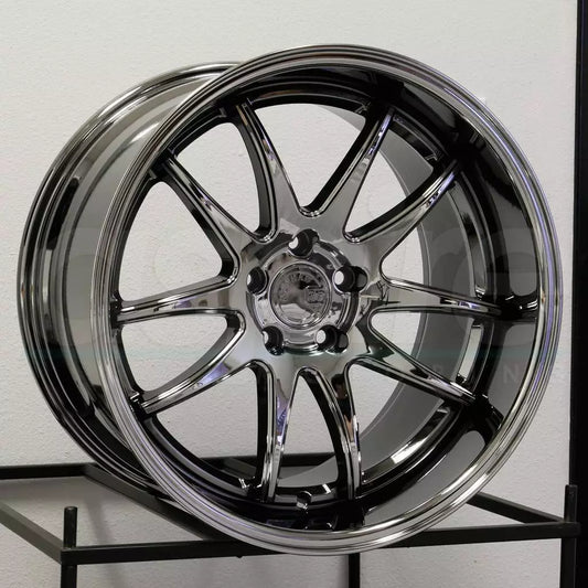 19" AODHAN DS02 BLACK VACUUM CHROME Wheels Rims for HONDA TOYOTA NISSAN TESLA 5x114