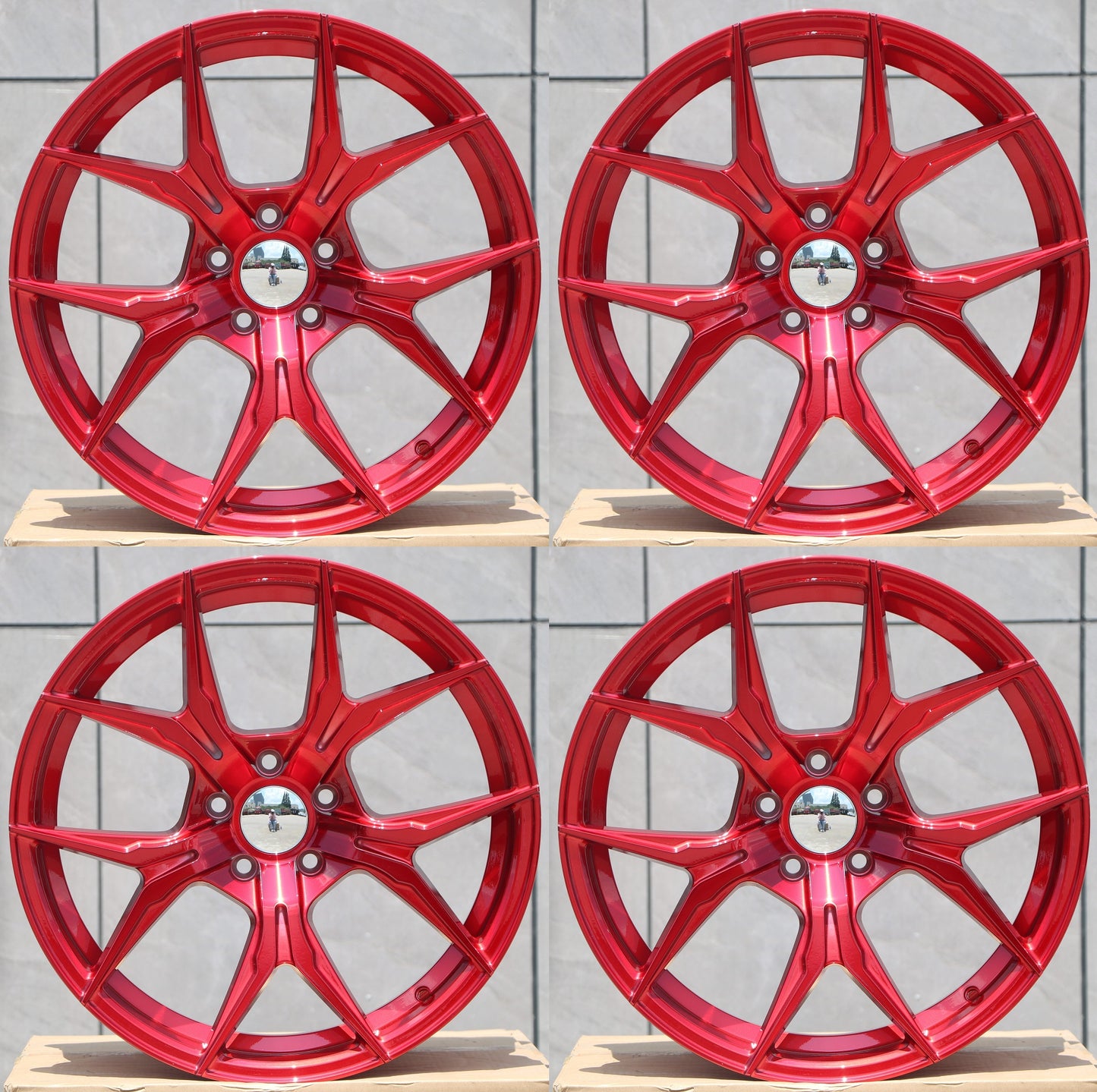 19" W531 Wheels Rims for BMW HONDA ACURA LEXUS TOYOTA NISSAN INFINITI TESLA MODEL S 3 X Y 5x114.3 / 5x120 RED (R)