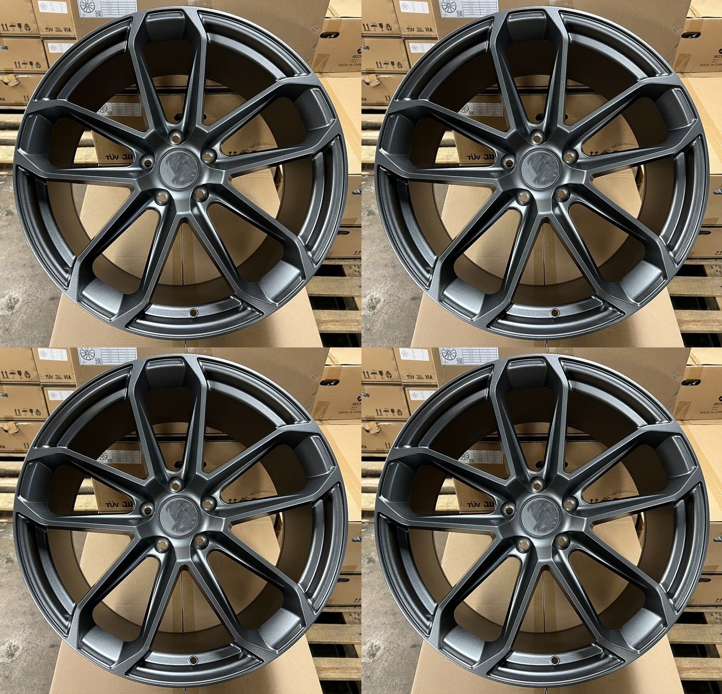 22" Wheels STAGGERED Rims P861 for PORSCHE CAYENNE PANAMERA TAYCAN S 4 4S Turbo GTS 5x130 AUDI VW (SGM)