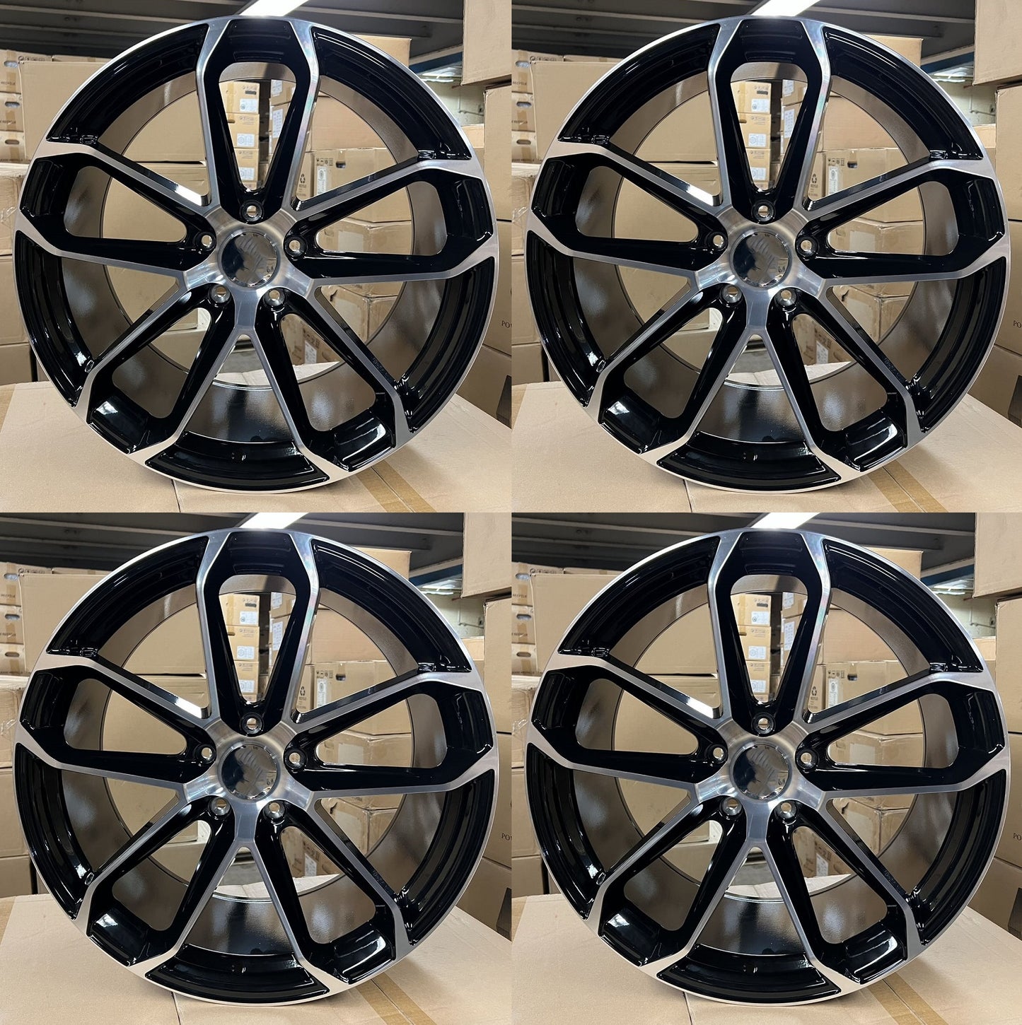 22" Wheels STAGGERED Rims P861 for PORSCHE CAYENNE PANAMERA TAYCAN S 4 4S Turbo GTS AUDI VW 5x130 (BMF)