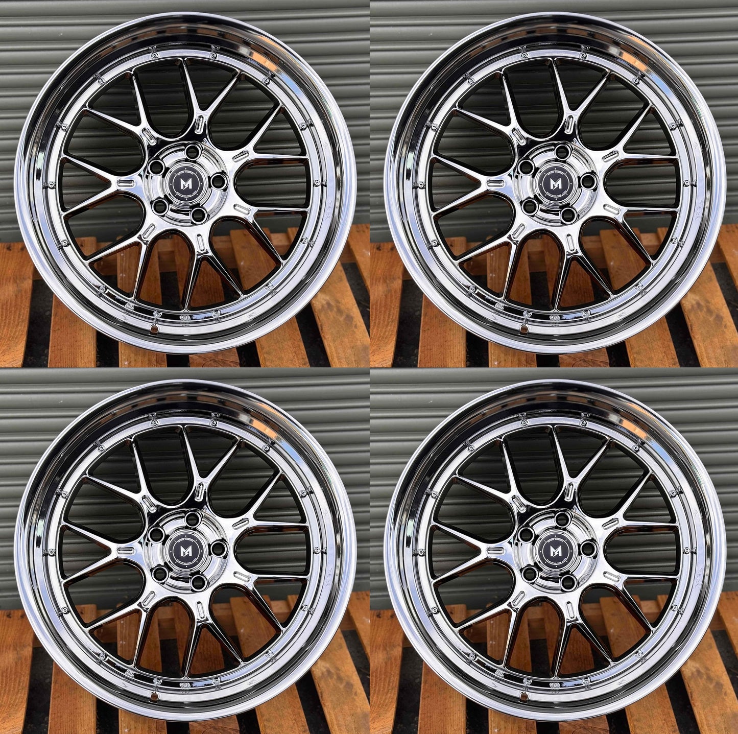 18" MFlow MFL2-C Wheels Rims for HONDA ACURA LEXUS TOYOTA NISSAN INFINITI TESLA MODEL 3 + Y 73.1 FLOW FORM 5x114.3 (Chrome)