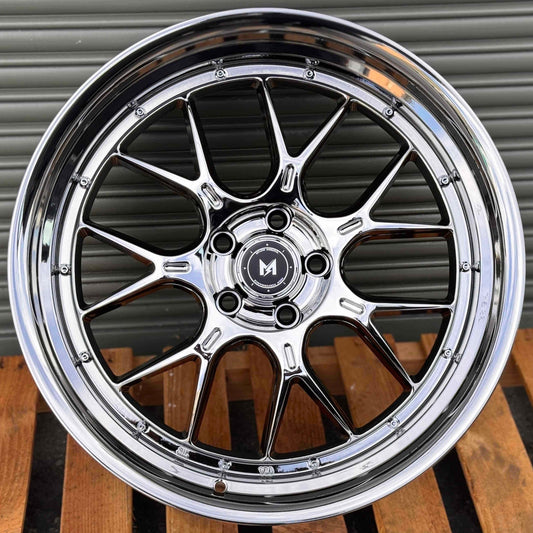 20" MFlow MFL2-C Wheels Rims for HONDA ACURA LEXUS TOYOTA NISSAN INFINITI TESLA MODEL 3 + Y 73.1 FLOW FORM 5x114.3 (Chrome)