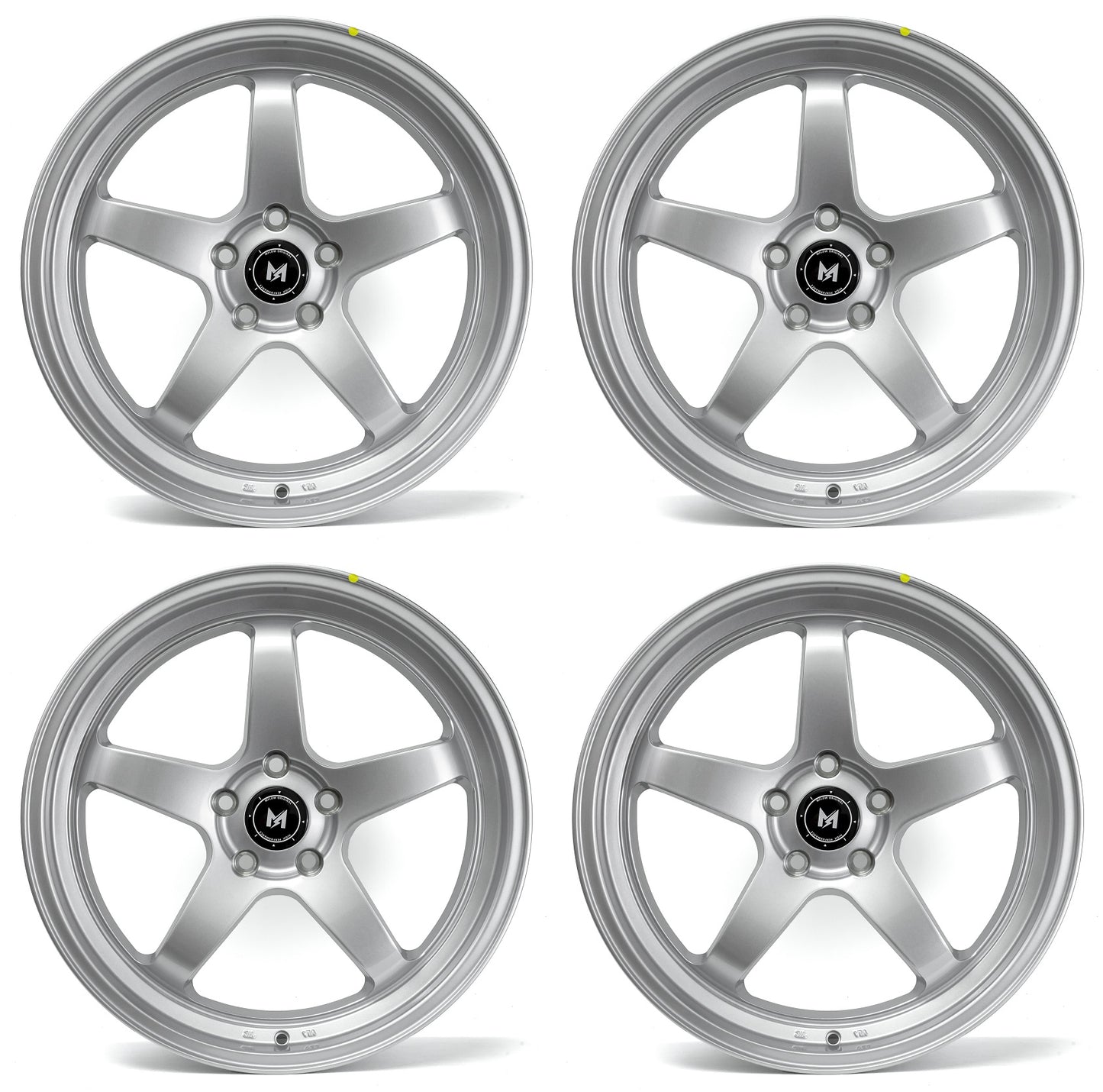 18" MFlow MFR3-HS Wheels SILVER Rims for BENZ BMW AUDI VW HONDA ACURA LEXUS INFINITI TESLA 3 Y 5x114