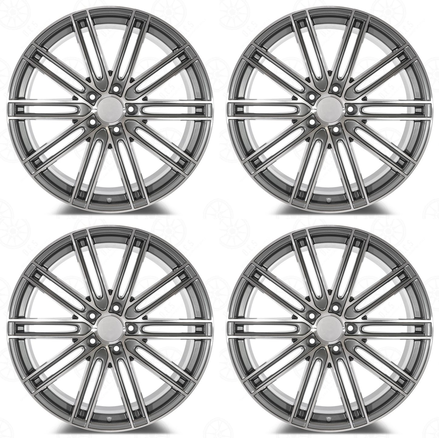 22" Wheels STAGGERED Rims P012 for PORSCHE CAYENNE PANAMERA TAYCAN S 4 4S Turbo GTS AUDI VW 5x130 (GMF)