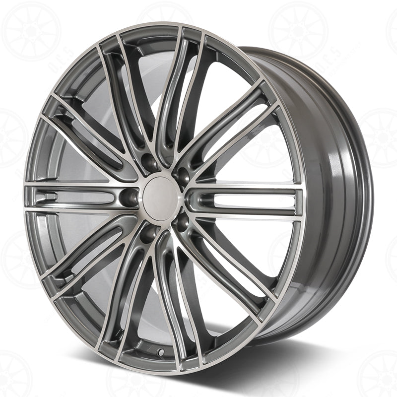 22" Wheels STAGGERED Rims P012 for PORSCHE CAYENNE PANAMERA TAYCAN S 4 4S Turbo GTS AUDI VW 5x130 (GMF)