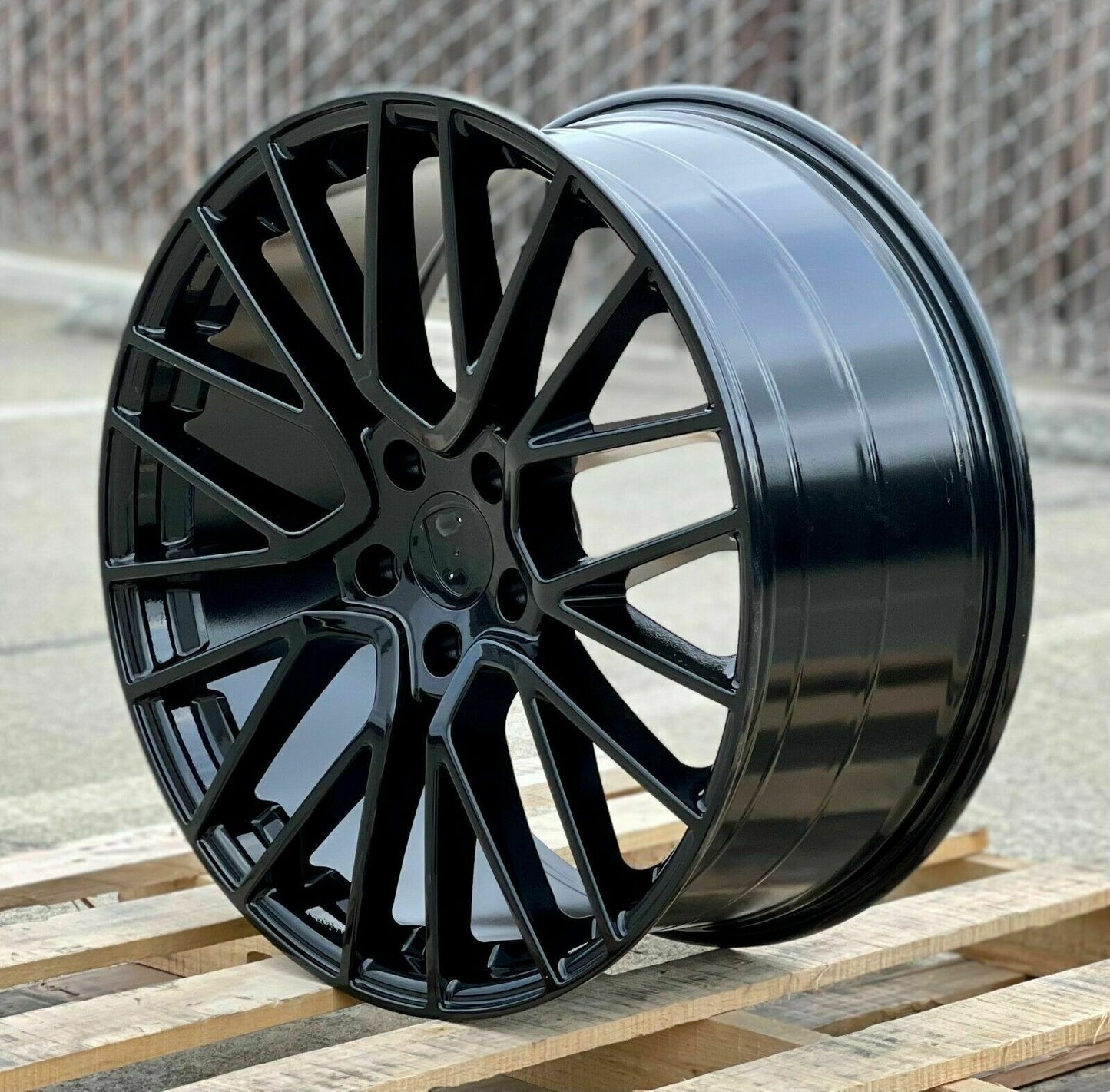 22" Wheels STAGGERED Rims P028 for PORSCHE CAYENNE PANAMERA TAYCAN S 4 4S Turbo GTS AUDI VW 5x130 (GB)