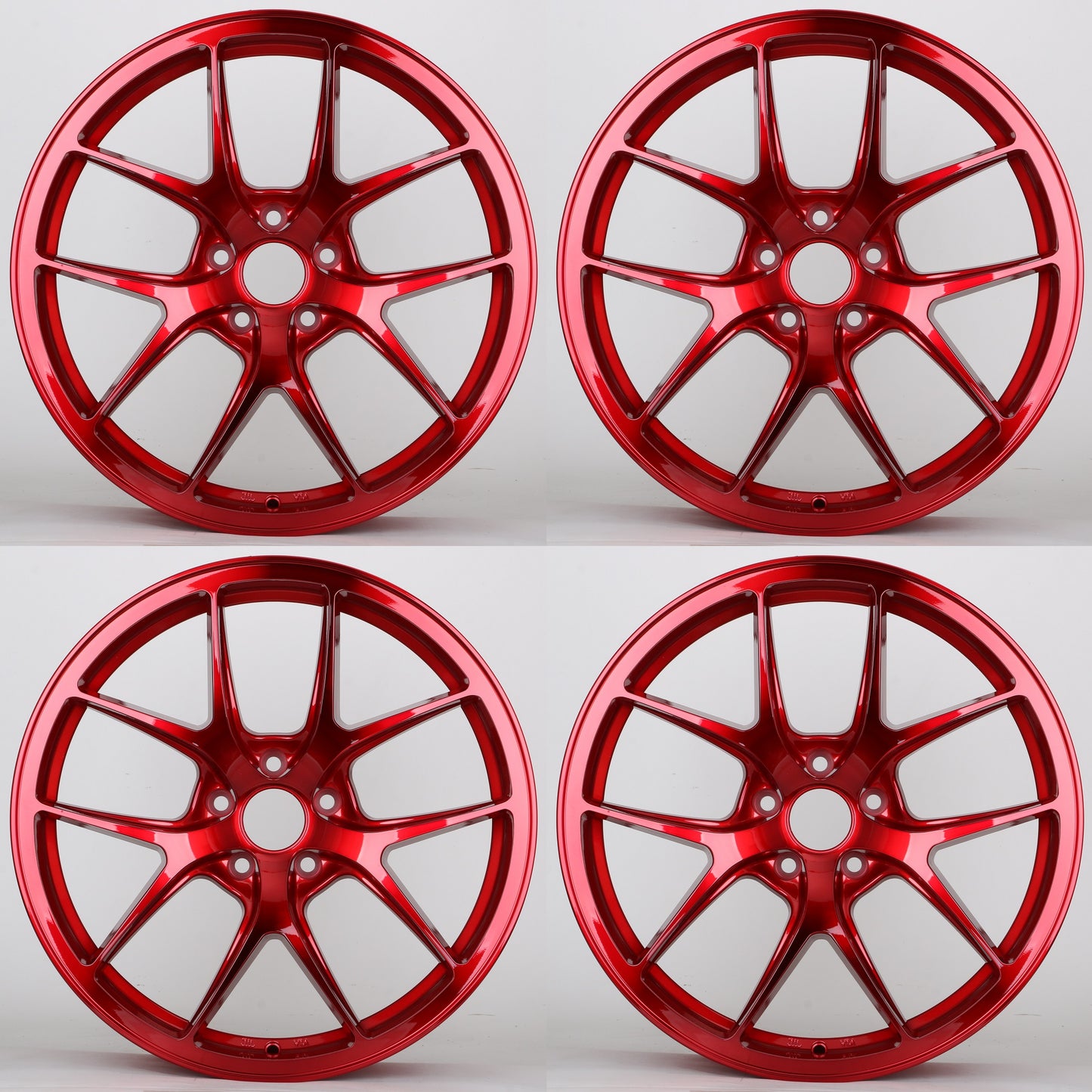 18" W005 Wheels Rims for HONDA TOYOTA NISSAN INFINITI TESLA MODEL 3 + Y 5x114.3 RED TUNER