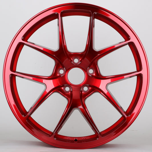 18" W005 Wheels Rims for HONDA TOYOTA NISSAN INFINITI TESLA MODEL 3 + Y 5x114.3 RED TUNER