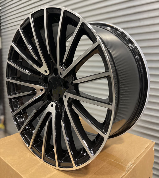 20" (1 WHEEL) MB812 Wheels Rims for MERCEDES BENZ A C E S CL SL GLA GLB GL GLE GLS ML R SLK CLK CLS (Black Machined Face) (Copy)