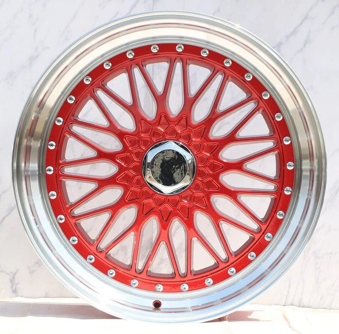 20" Wheels RED Rims W883 for BMW HONDA ACURA LEXUS TOYOTA NISSAN INFINITI TESLA BBS RS STYLE 5x114 / 5x120