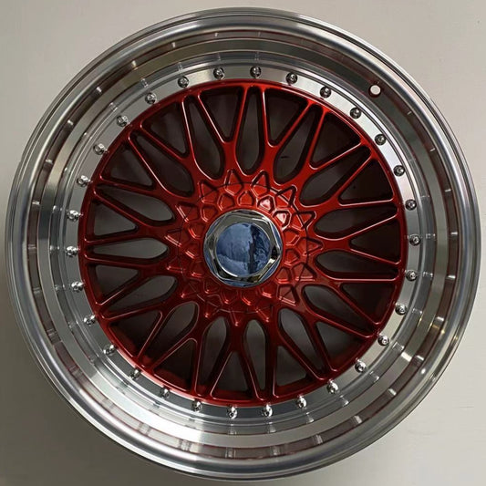 20" Wheels RED Rims W883 for BMW HONDA ACURA LEXUS TOYOTA NISSAN INFINITI TESLA BBS RS STYLE 5x114 / 5x120