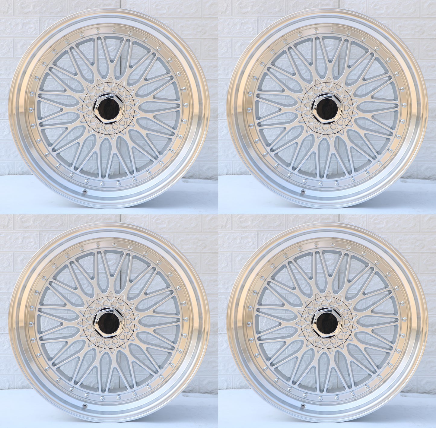 22" Wheels SILVER Rims W885 for MERCEDES BENZ BMW HONDA ACURA LEXUS TOYOTA NISSAN INFINITI TESLA BBS RS STYLE