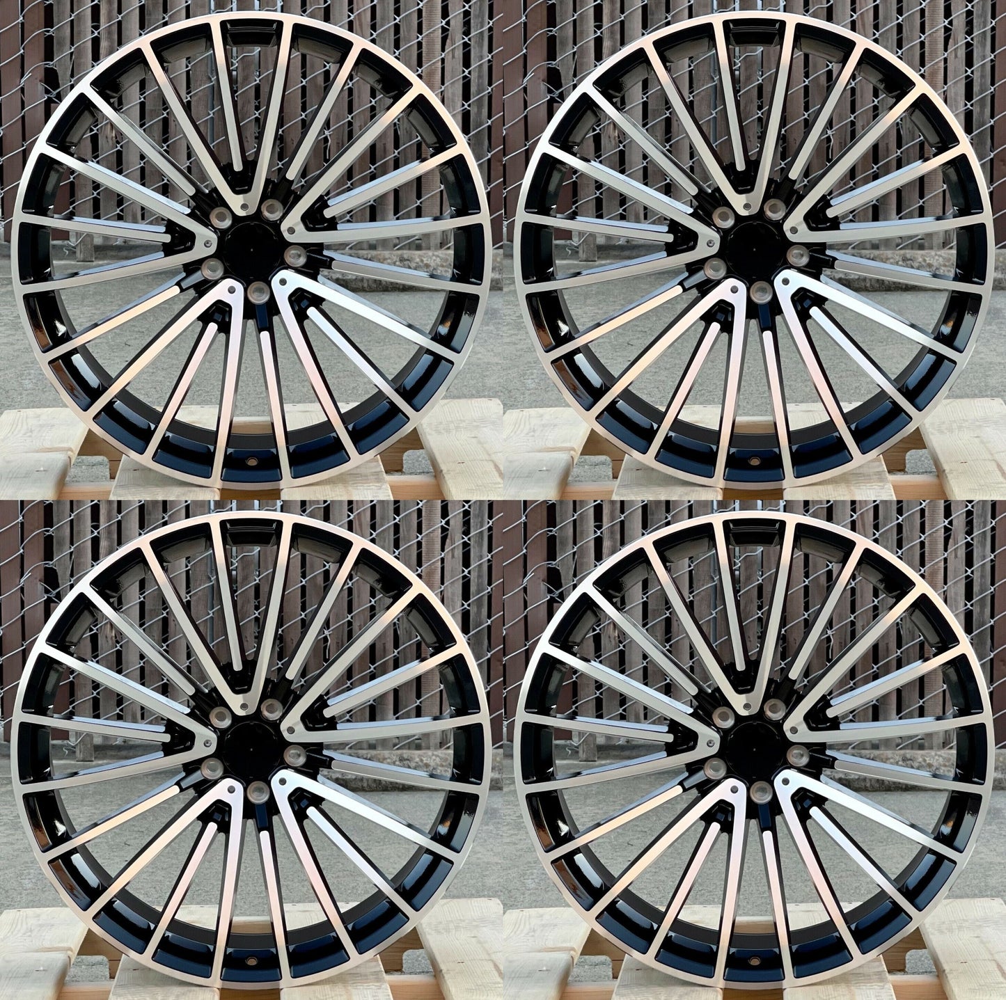 20" Wheels Rims MB812 for MERCEDES BENZ A C E S CL SL GLA GLB GL GLE GLS ML R SLK CLK CLS (Black Machined Face)